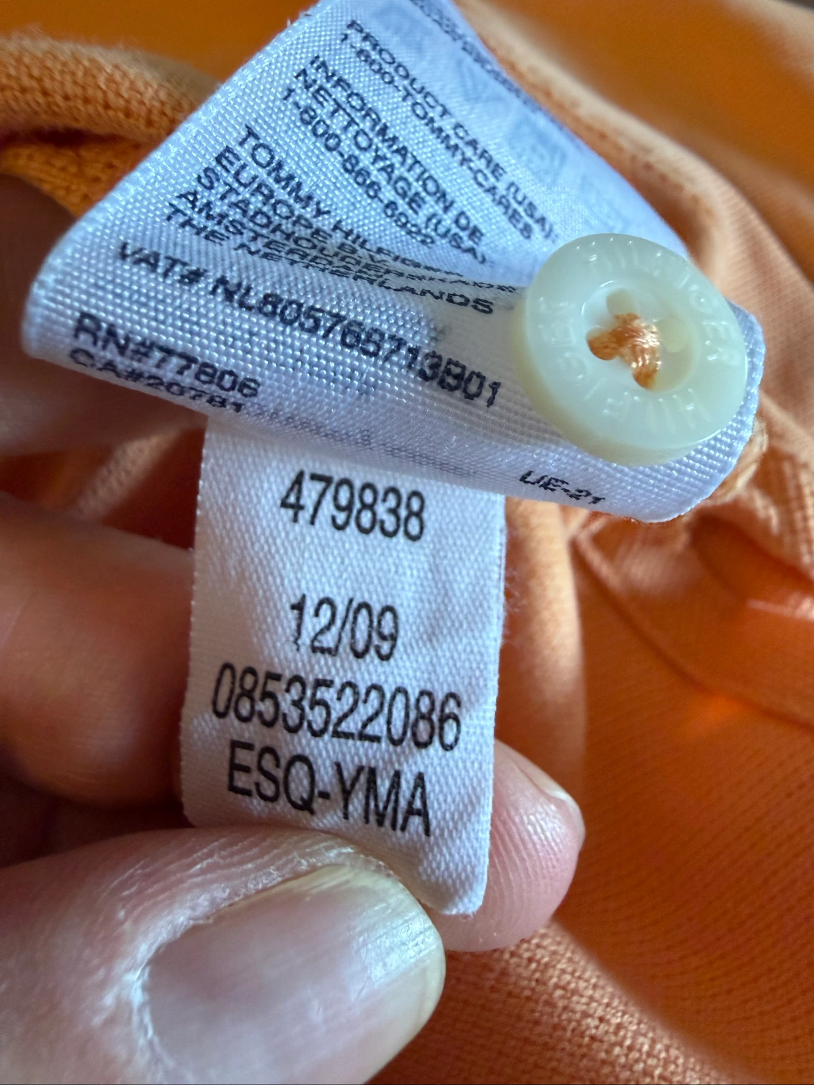Polo Tommy Hilfiger para hombre XL albaricoque naranja 100% algodón – Muy buen estado – photo 8